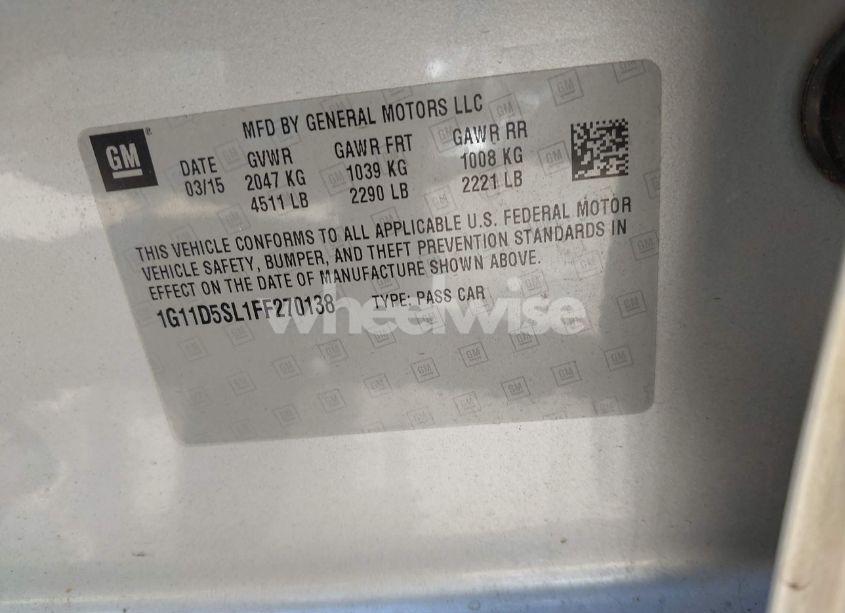 Photo 9 of 2015 Chevrolet Malibu 2LT (VIN 1G11D5SL1FF270138)