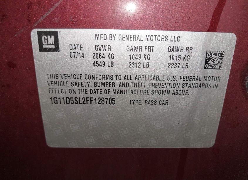 Photo 9 of 2015 Chevrolet Malibu 2LT (VIN 1G11D5SL2FF128705)