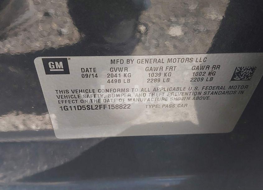Photo 9 of 2015 Chevrolet Malibu 2LT (VIN 1G11D5SL2FF158822)