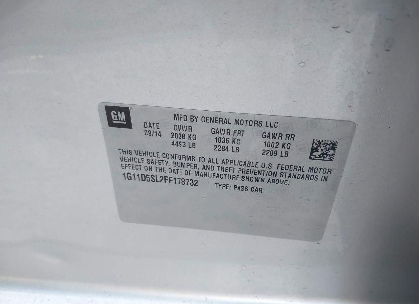 Photo 9 of 2015 Chevrolet Malibu 2LT (VIN 1G11D5SL2FF178732)