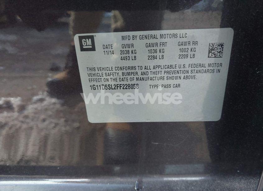 Photo 9 of 2015 Chevrolet Malibu 2LT (VIN 1G11D5SL2FF228058)