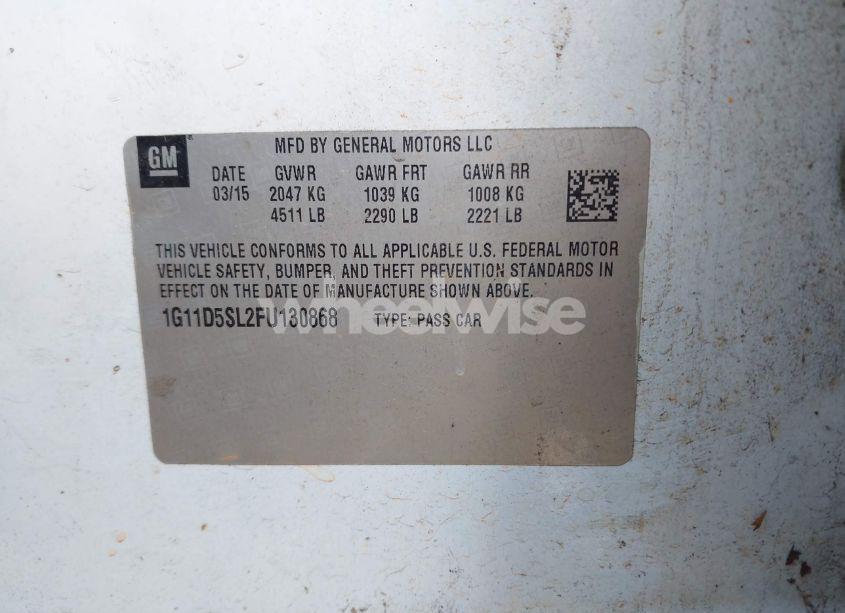Photo 9 of 2015 Chevrolet Malibu 2LT (VIN 1G11D5SL2FU130868)