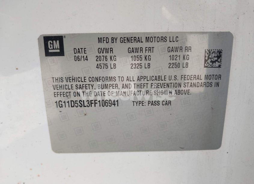 Photo 9 of 2015 Chevrolet Malibu 2LT (VIN 1G11D5SL3FF106941)