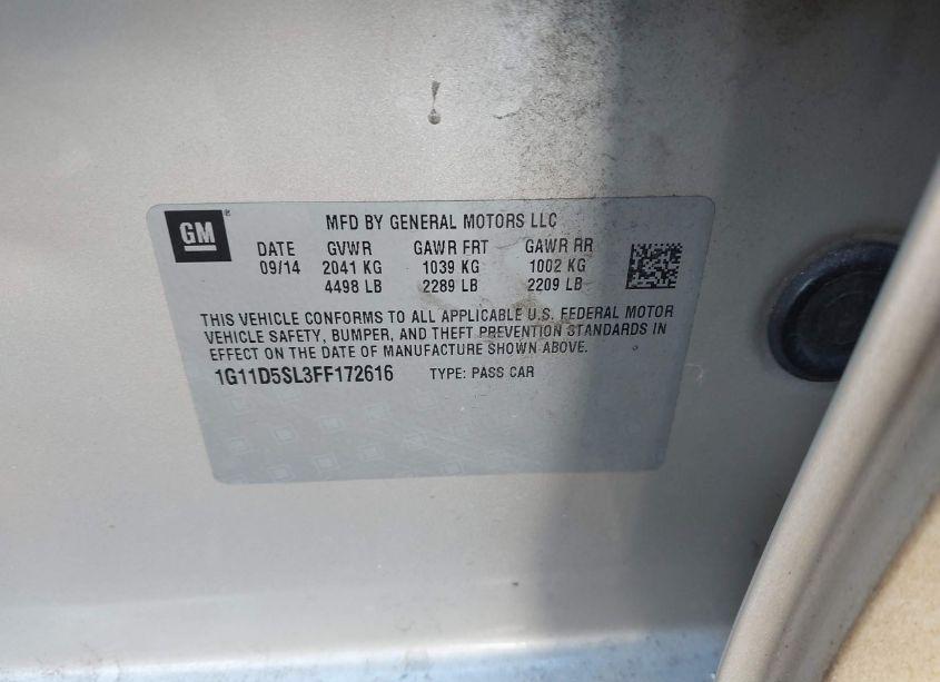 Photo 9 of 2015 Chevrolet Malibu 2LT (VIN 1G11D5SL3FF172616)
