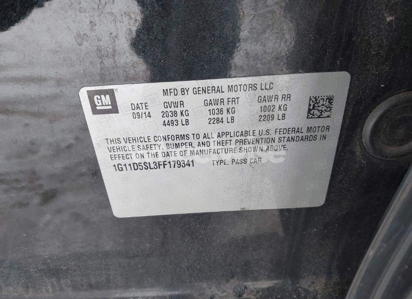 Photo 9 of 2015 Chevrolet Malibu 2LT (VIN 1G11D5SL3FF179341)