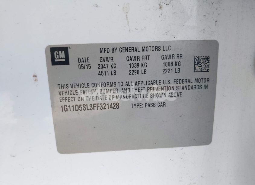 Photo 9 of 2015 Chevrolet Malibu 2LT (VIN 1G11D5SL3FF321428)