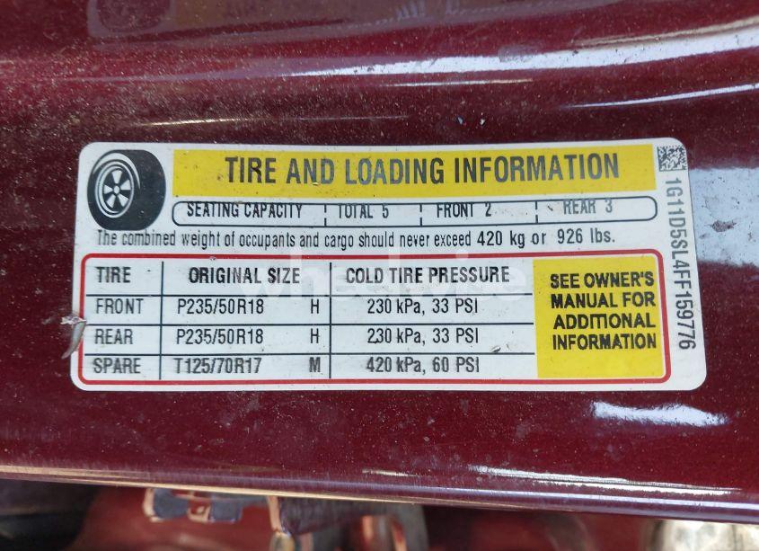 Photo 9 of 2015 Chevrolet Malibu 2LT (VIN 1G11D5SL4FF159776)