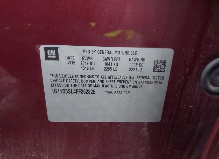 Photo 9 of 2015 Chevrolet Malibu 2LT (VIN 1G11D5SL4FF262325)
