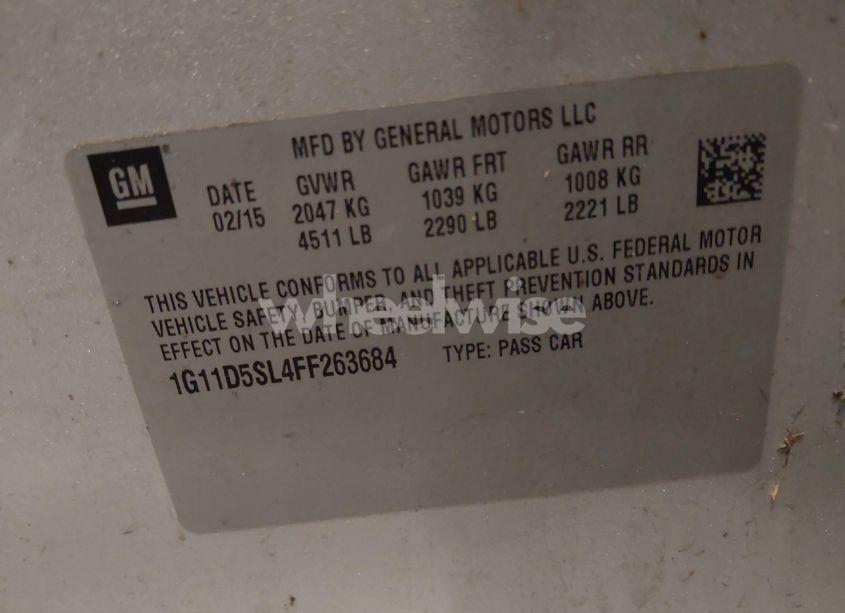 Photo 9 of 2015 Chevrolet Malibu 2LT (VIN 1G11D5SL4FF263684)