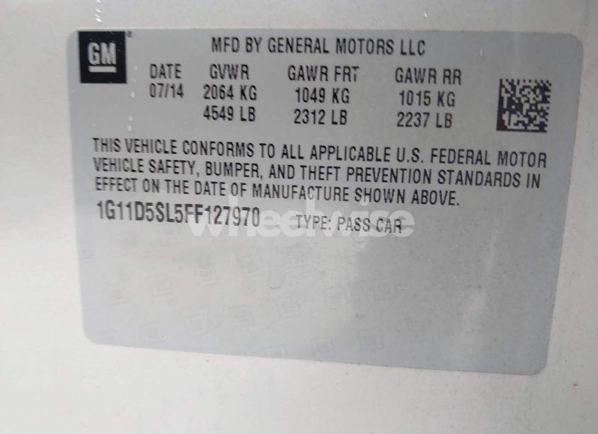 Photo 9 of 2015 Chevrolet Malibu 2LT (VIN 1G11D5SL5FF127970)