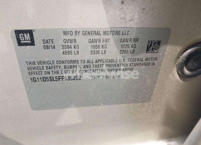 Photo 9 of 2015 Chevrolet Malibu 2LT (VIN 1G11D5SL5FF135292)