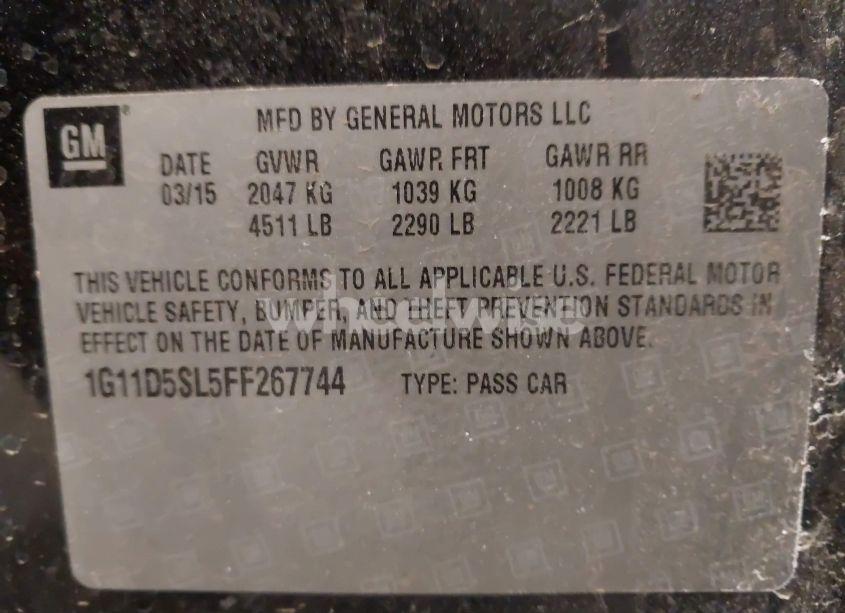 Photo 9 of 2015 Chevrolet Malibu 2LT (VIN 1G11D5SL5FF267744)