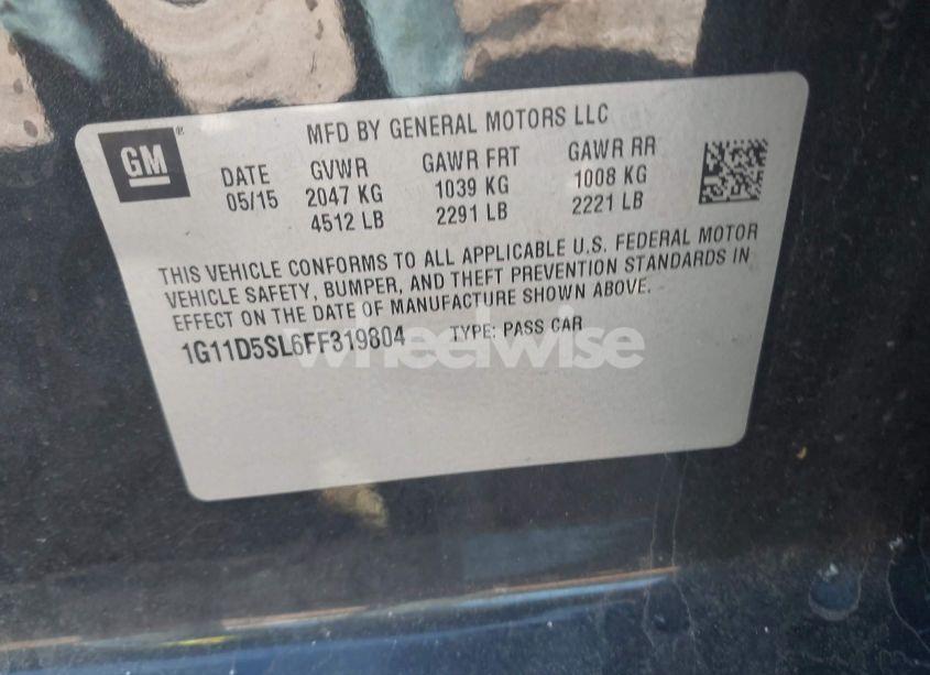 Photo 9 of 2015 Chevrolet Malibu 2LT (VIN 1G11D5SL6FF319804)