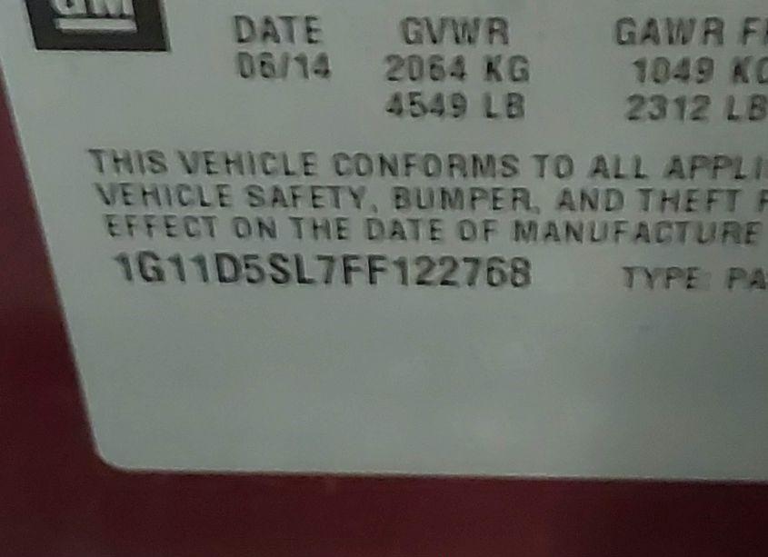 Photo 9 of 2015 Chevrolet Malibu 2LT (VIN 1G11D5SL7FF122768)