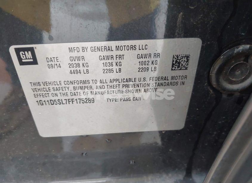 Photo 9 of 2015 Chevrolet Malibu 2LT (VIN 1G11D5SL7FF175289)