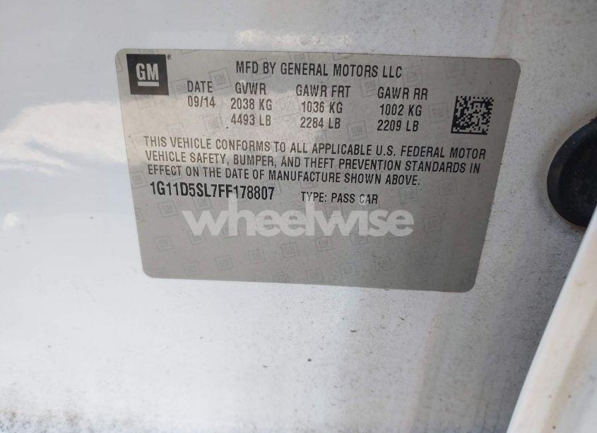 Photo 9 of 2015 Chevrolet Malibu 2LT (VIN 1G11D5SL7FF178807)