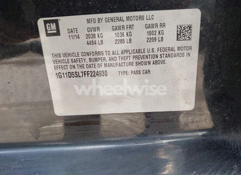 Photo 9 of 2015 Chevrolet Malibu 2LT (VIN 1G11D5SL7FF224930)