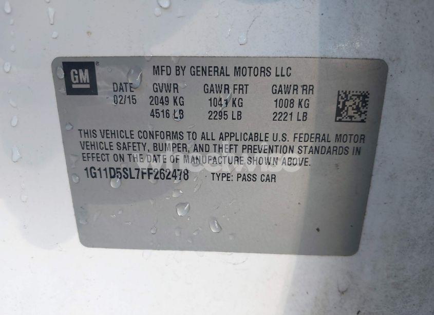 Photo 9 of 2015 Chevrolet Malibu 2LT (VIN 1G11D5SL7FF262478)