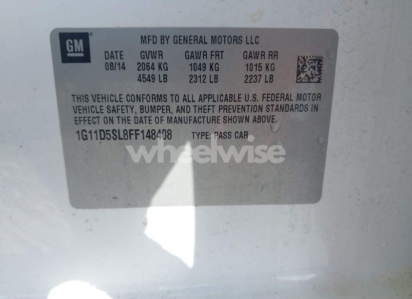 Photo 9 of 2015 Chevrolet Malibu 2LT (VIN 1G11D5SL8FF148408)
