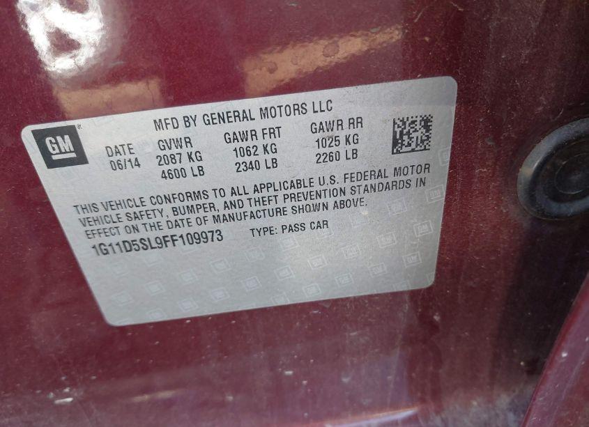Photo 9 of 2015 Chevrolet Malibu 2LT (VIN 1G11D5SL9FF109973)