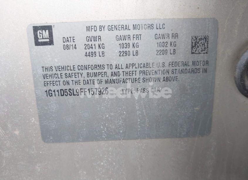 Photo 9 of 2015 Chevrolet Malibu 2LT (VIN 1G11D5SL9FF157926)