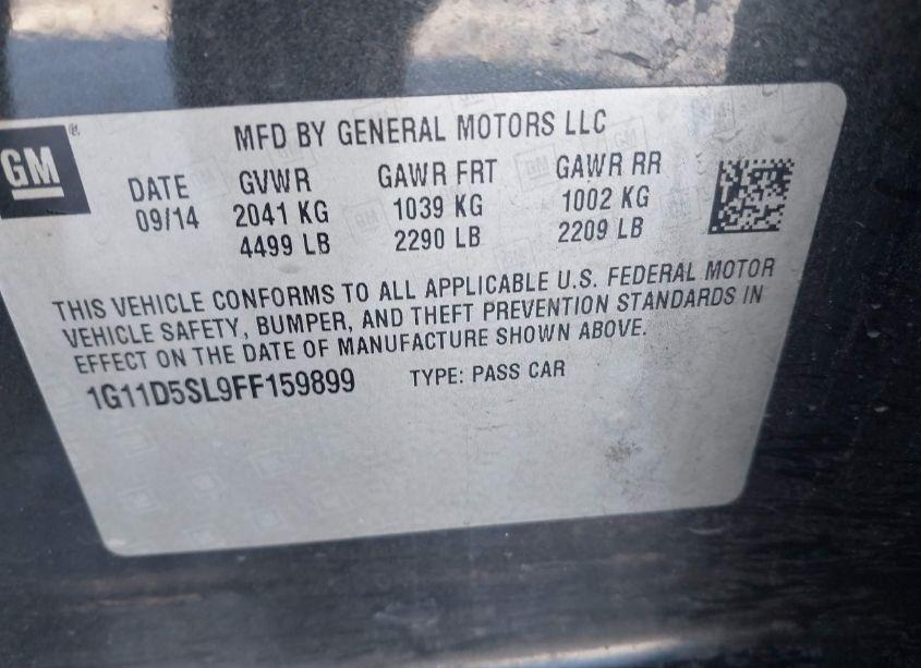 Photo 9 of 2015 Chevrolet Malibu 2LT (VIN 1G11D5SL9FF159899)