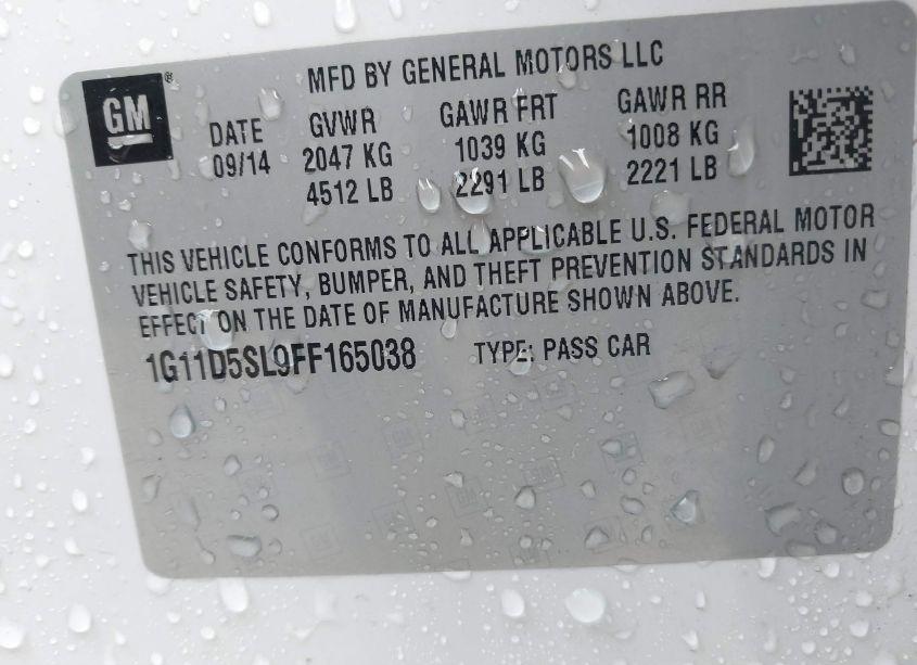 Photo 9 of 2015 Chevrolet Malibu 2LT (VIN 1G11D5SL9FF165038)