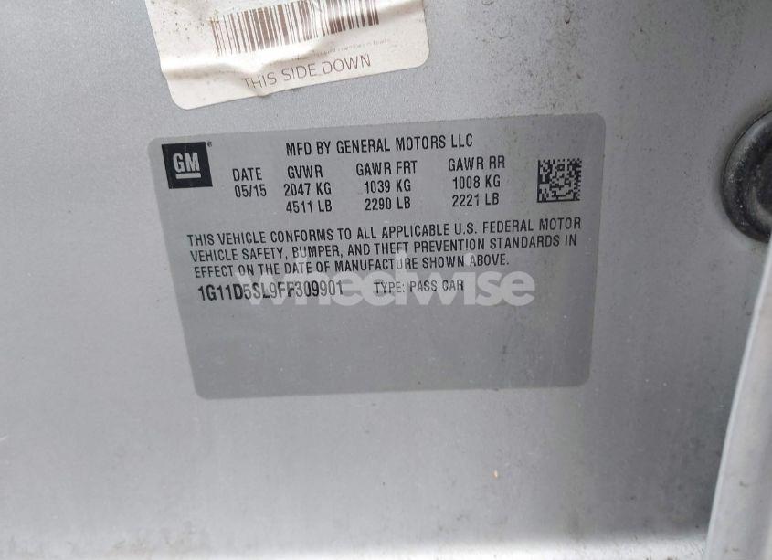 Photo 9 of 2015 Chevrolet Malibu 2LT (VIN 1G11D5SL9FF309901)