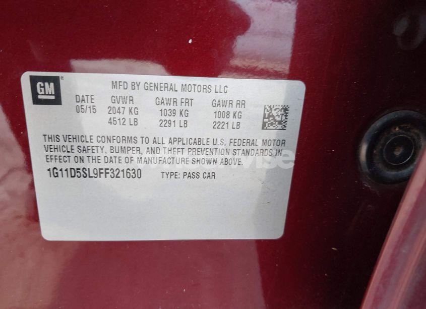 Photo 9 of 2015 Chevrolet Malibu 2LT (VIN 1G11D5SL9FF321630)