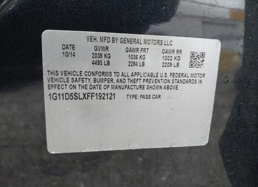 Photo 9 of 2015 Chevrolet Malibu 2LT (VIN 1G11D5SLXFF192121)