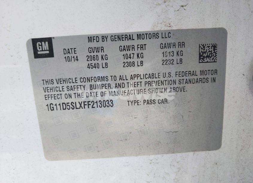 Photo 9 of 2015 Chevrolet Malibu 2LT (VIN 1G11D5SLXFF213033)