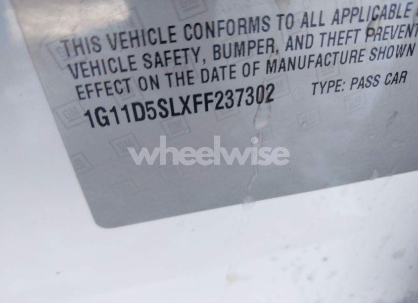 Photo 9 of 2015 Chevrolet Malibu 2LT (VIN 1G11D5SLXFF237302)