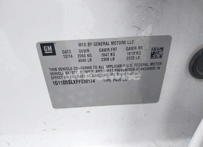 Photo 9 of 2015 Chevrolet Malibu 2LT (VIN 1G11D5SLXFF238174)