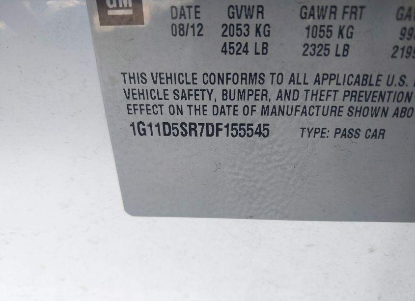 Photo 9 of 2013 Chevrolet Malibu ECO (VIN 1G11D5SR7DF155545)
