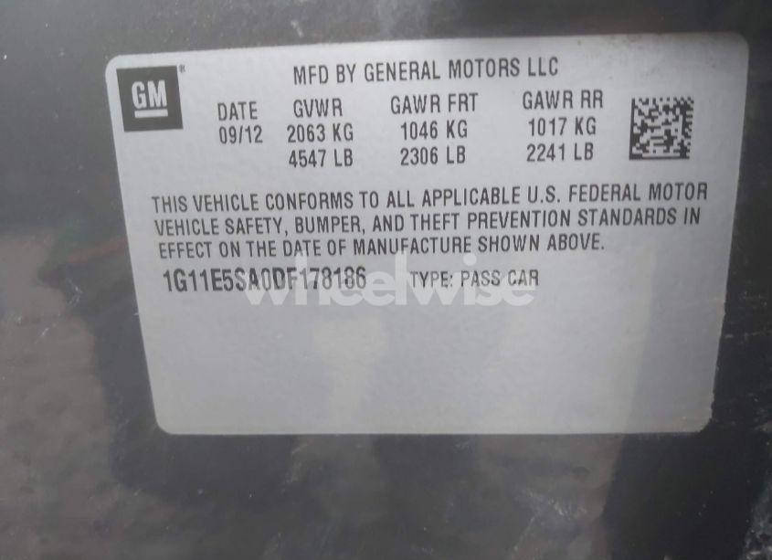Photo 9 of 2013 Chevrolet Malibu 2LT (VIN 1G11E5SA0DF178186)