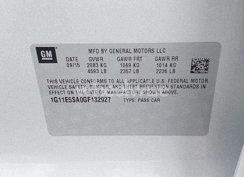 Photo 9 of 2016 Chevrolet Malibu LIMITED LTZ (VIN 1G11E5SA0GF132927)