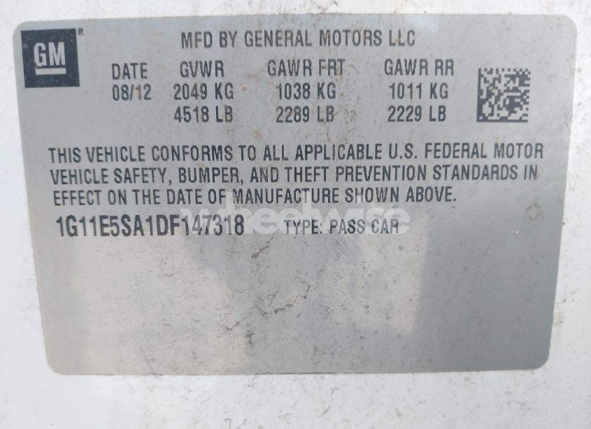 Photo 9 of 2013 Chevrolet Malibu 2LT (VIN 1G11E5SA1DF147318)