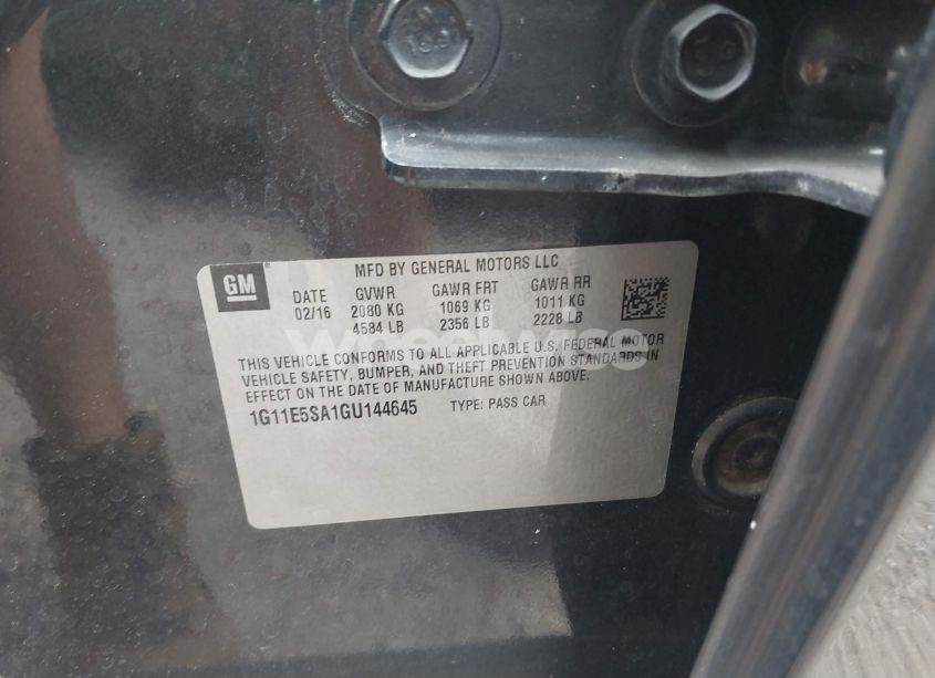 Photo 9 of 2016 Chevrolet Malibu LIMITED LTZ (VIN 1G11E5SA1GU144645)