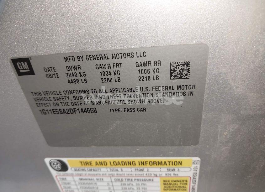 Photo 9 of 2013 Chevrolet Malibu 2LT (VIN 1G11E5SA2DF144668)