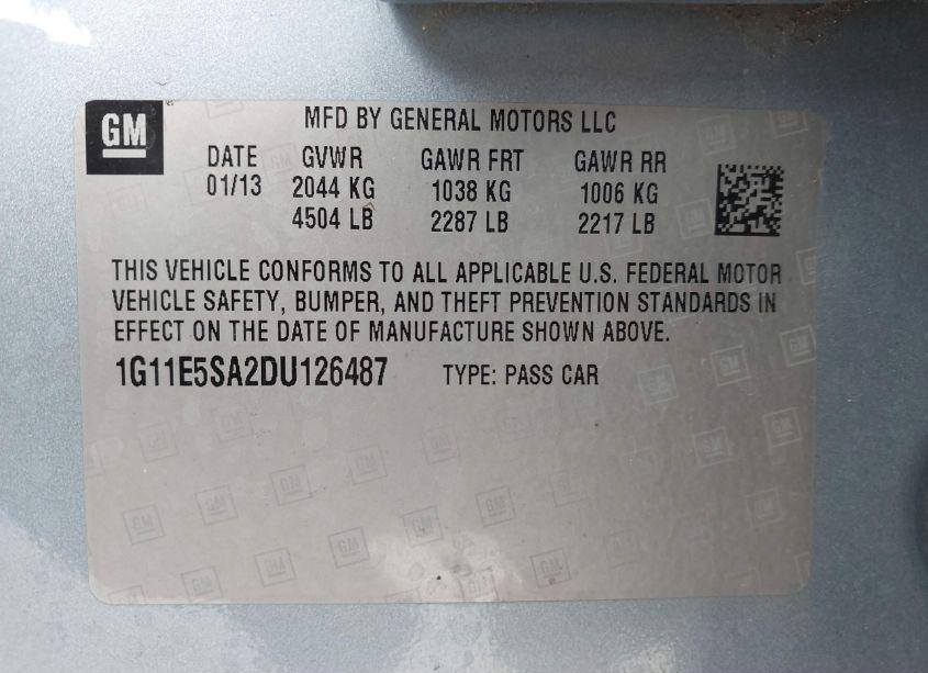 Photo 9 of 2013 Chevrolet Malibu 2LT (VIN 1G11E5SA2DU126487)
