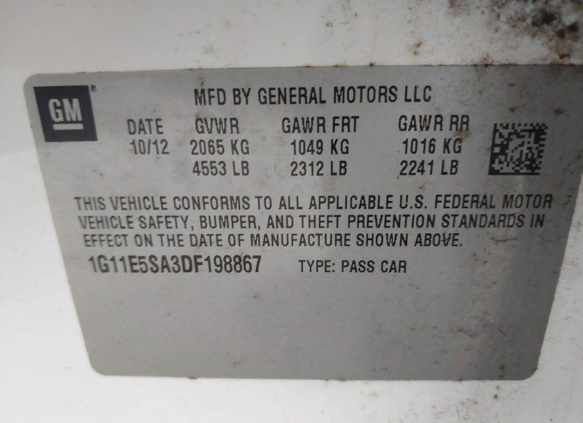 Photo 9 of 2013 Chevrolet Malibu 2LT (VIN 1G11E5SA3DF198867)
