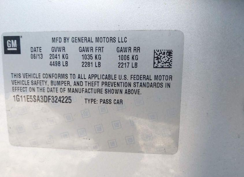 Photo 9 of 2013 Chevrolet Malibu 2LT (VIN 1G11E5SA3DF324225)