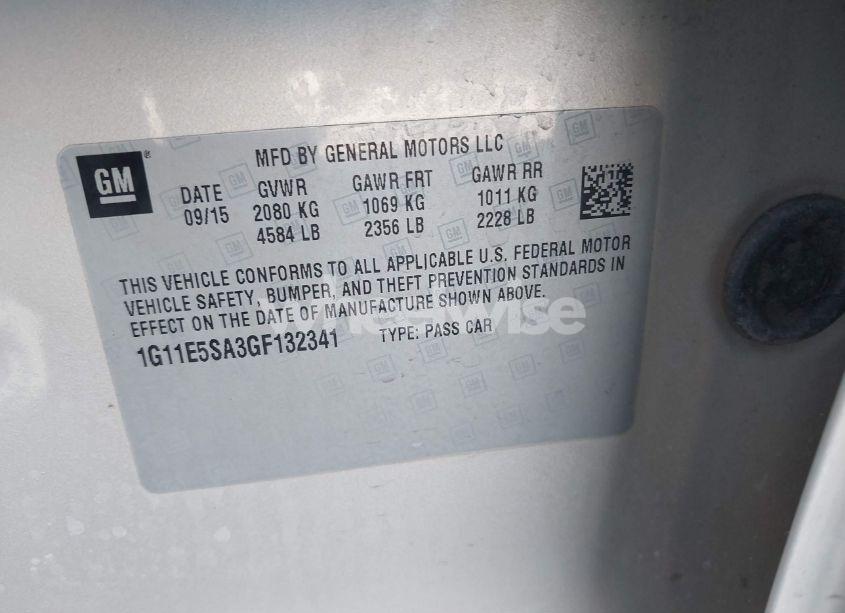 Photo 9 of 2016 Chevrolet Malibu LIMITED LTZ (VIN 1G11E5SA3GF132341)