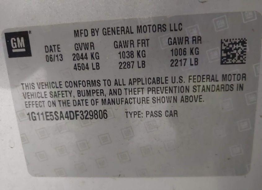 Photo 9 of 2013 Chevrolet Malibu 2LT (VIN 1G11E5SA4DF329806)
