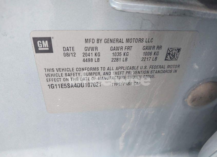 Photo 9 of 2013 Chevrolet Malibu 2LT (VIN 1G11E5SA4DU107021)