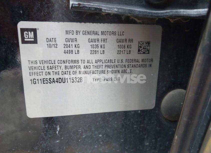 Photo 9 of 2013 Chevrolet Malibu 2LT (VIN 1G11E5SA4DU115328)