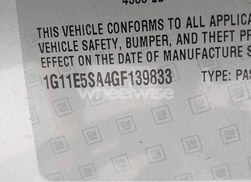 Photo 9 of 2016 Chevrolet Malibu LIMITED LTZ (VIN 1G11E5SA4GF139833)