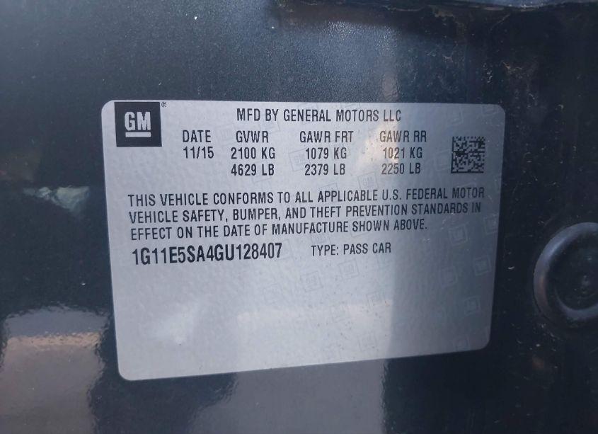 Photo 9 of 2016 Chevrolet Malibu LIMITED LTZ (VIN 1G11E5SA4GU128407)