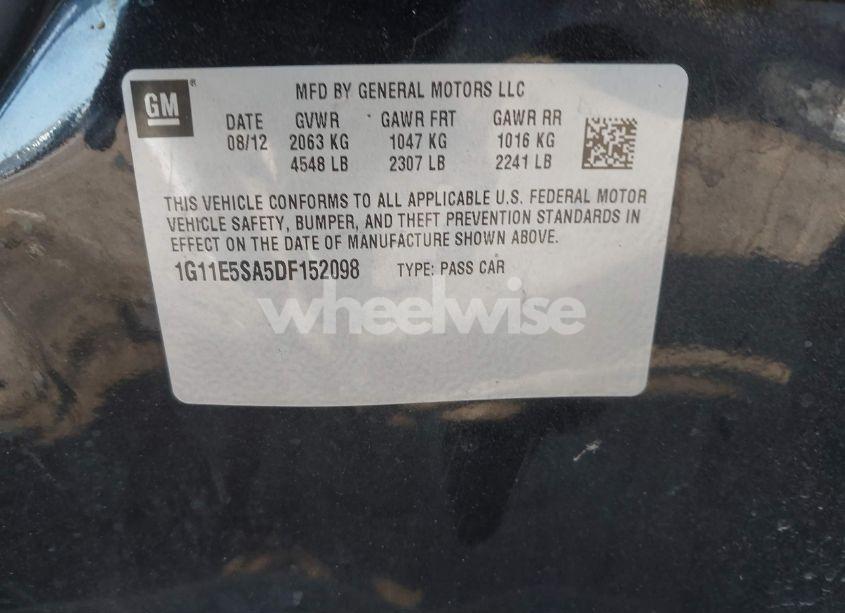 Photo 9 of 2013 Chevrolet Malibu 2LT (VIN 1G11E5SA5DF152098)