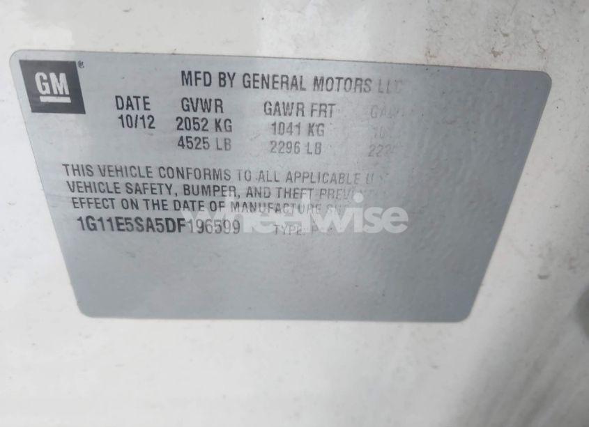 Photo 9 of 2013 Chevrolet Malibu 2LT (VIN 1G11E5SA5DF196599)